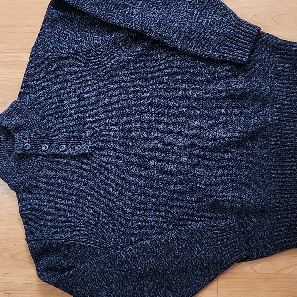 L.L. Bean 100% Lambs Wool Chunky Knit Long Sleeve Blue Sweater Unisex